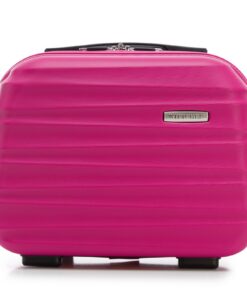 Valise cosmétique WITTCHEN Groove Line Rose pour Femmes Bagage CabineABS Feminin Voyage Air France Easyjet Transavia