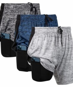 Ultra Performance Lot de 3 shorts de course 2 en 1 pour homme épais entrejambe 17,8 cm