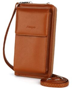 Aeeque Sac à bandoulière pour téléphone portable en cuir synthétique - Petit sac pratique pourphone et portefeuille - Av