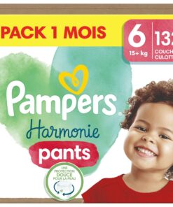 Pampers Harmonie Pants Size 6 132 Unités pour Enfants 15kg+ Protection Douce et Maintien Confortable 360° Pack 1 Mois