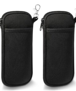 Hifot Étuis à lunettes Néoprène Double Sac Souple Solaires Anti-Rayures Fermeture Éclair 2 Pièces