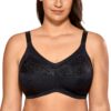 DELIMIRA Soutien Gorge Sans Armature Grande Taille Coton pour Prothèse Mammaire Femme Confortable Élastique 100% Naturel