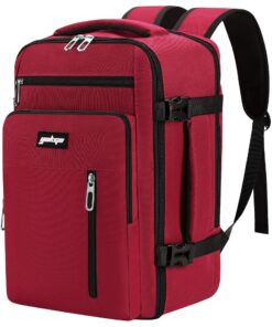 YOKGO Bagage Cabine 40x20x25 Rouge pour Voyage Femmes HommesEasyjet Vueling Wizz Air Sac à Dos Sous Siège Lightweight 20