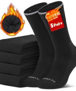 Chaussettes chaudes CLOSEMATE Homme Femme 39-46 Thermiques pour Sport Ski Tennis Randonnée Cyclisme Travail Noir Blanc G