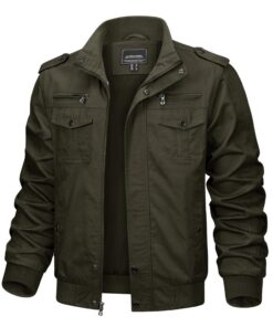 KEFITEVD Veste Cargo Décontractée pour Homme - Militaire - Coupe-Vent - Automne - Blousons Bomber Militaires