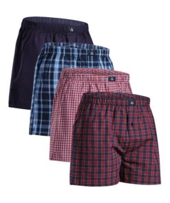 Caleçons Danish Endurance Tissés 100% Coton Bio Américains pour Hommes, Coupe Ample, Lot de 4 OEKO-TEX