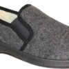 Chaussons Intermax homme feutre laine vierge gris anthracite rembourrés