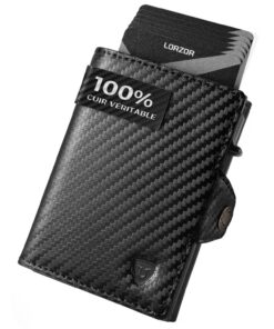 LORZOR Portefeuille en Cuir Véritable pour Homme avec RFID, Porte Cartes et Compartiment pour Espèces,fait pour Homme Af