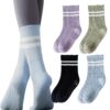 Chaussettes de yoga XNIVUIS Lot de 4 - Antidérapantes pour femme - Prévention des chutes pour entraînement à domicile