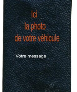 Syl'la Personnalisé Porte-Carte Grise et Papier Voiture en Cuir pour Femme et Homme avec Photo ou Logo et Texte Noir