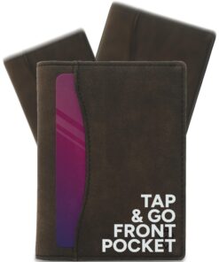 AKIELO Portefeuille RFID Blocage à Rabat – Homme – Élégant Fonction Appuyez et Allez-y – Édition Moka Foncé – Coffret Ca