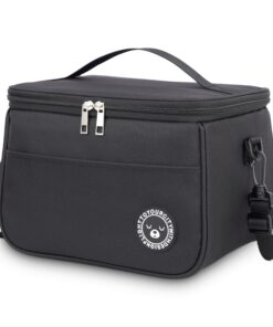 Sac Isotherme Repas 9L, Doublure Résistante Aux Fuites, Glaciere Souple Isotherme pour Voyage et Pique-Nique (Noir, 9L)