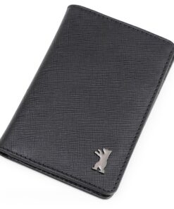 Berliner Bags Vintage Porte-Cartes en Cuir Saffiano Porto Noir pour Femme et Homme - Protection RFID avec Coffret Cadeau