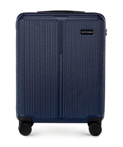 Valise cabine WITTCHEN Stripes Line | Bleu Marine, 36 L, Coque ABS, 4 Roulettes Pivotantes 360° | Bagage Air France/Ceas