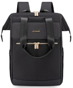 Sac à Dos LOVEVOOK Femme 15.6 Pouces Portable Antivol Travail Voyage Noir OEKO-TEX