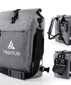HIKENTURE Sac de vélo arrière 4 en 1 étanche 24L - Sac sécurisé pour randonnée/l'anti-vol - Porte-bagages compatible SMA
