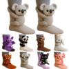 LinRim chaussettes thermiques femmes - Chaussettes chaudes 3D animaux - Respirantes pour intérieur - Chaussettes hiver -