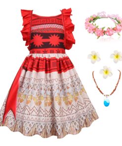 Robe de princesse Moana enfleetage New front Cadeau de Noël Fille Cosplay Vaiana Carnaval Soirée Casual