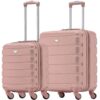 Flight Knight Ensemble de 2 valises rigides légères en ABS EasyJet Taille Max pour Le Dessus et Le Dessous du Siege + Sp