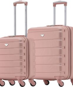 Flight Knight Ensemble de 2 valises rigides légères en ABS EasyJet Taille Max pour Le Dessus et Le Dessous du Siege + Sp