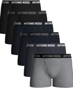 ANTONIO ROSSI Boxers ajustés sans étiquettes pour homme - Doux, respirant, évacuation de l'humidité - Lot de 6 pour homm