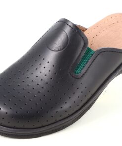 Titre SEO optimisé : Sabots médicaux Homme en cuir noir - Support à la cheville - Confort supremacist - Taille 100