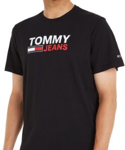 Tommy Jeans T-Shirts Court pour Homme en Velours Côtelé