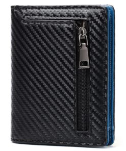 GAEKEAO Porte-Carte Hommeavec Blocage RFID pour Hommes - 6 Titulaires de Crédit, 1 Fenêtre pour Carte d'Identité, 1 Comp