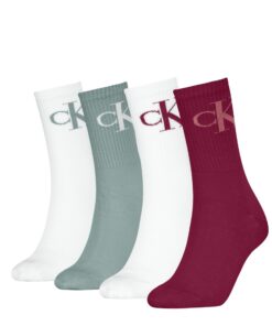 Calvin Klein Monogram Sock Crew Femme Été ModeLot de 4