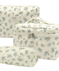 Criveple Lot de 3 Trousses de Toilette pour Femme avec Motif Floral - Portables et Pratiques pour Le Quotidien et Les Vo