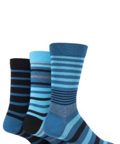 SockShop Hommes Chaussettes en bambou douces rayées et unies Paquet de 3 pour l'Hiver