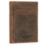 Berliner Bags Vintage Portefeuille Slim en Cuir Karl - Marron pour Homme RFID Certified Étui avec Fenêtre d'Identité