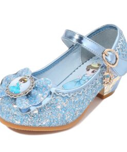 Chaussures Princesse Enfant Fille Haute Qualité Reine des Neiges Elsa Halloween Élégant Talons Hauts Paillettes Cadeau d