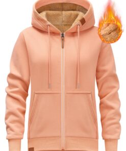 Veste Polaire Femme Lonya Hoodie Doublée Hiver Chaud Global Recycled Standard Sherpa Poche Longues Manches Automne-Winte