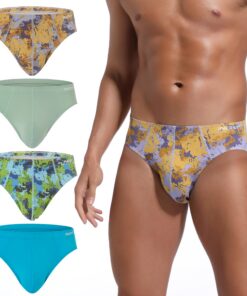 Slip Homme Coton Stretch Confort Slips Taille Basse sans Ouverture Lot de 4