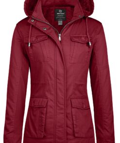 Veste d'Hiver Wantdo Femme Parka en Coton Coupe-Vent Style Militaire Doublure Épaisse avec Capuche