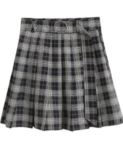 Beau Kilt Écossais Jupe Femmes Mode Gothique Courte Plissée Mini