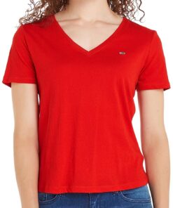 Tommy Jeans Tjw Slim Soft V Neck Tee Lot de 1_tailles multiples_Hommes et femmes_Doser la teinture organique et la fibre