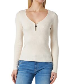 Morgan Pull manches longues côtelé détail zippé pour homme hiver chaud confort_Modele 21-67-Taille M