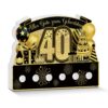 Décoration Putuo pour 40 ans en noir et or avec emplacements pour surprises