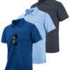 Zitysport Lot de 3 Polos Hommes Manches Courtes Séchage Rapide Respirant Été Travail Polos Hommes