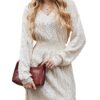 Robe CUPSHE moulante col en V manches longues torsadé femme pour le soir