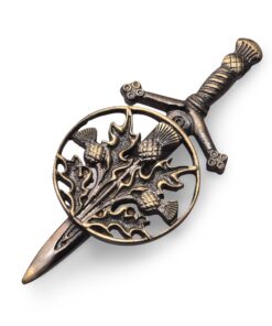 Kilt Emporium Trinity Thistle Large Kilt Pin pour Hommes - Émbleme Écossais Rust Free en Bronze - 4 Pouces