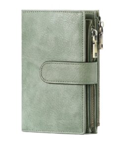 GOIACII Portefeuille Femme Cuir Moyen with RFID Protection Grande Capacité pour Femmes avec 16 Cartes et 3 Fenêtres d’Id