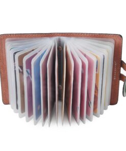 KELEKELE Porte Cartes de Crédit en Cuir pour Homme et Femme Multifonctionnel Vert 20 Fentes