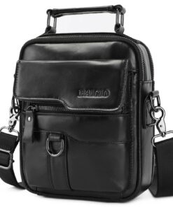 BAIGIO Sacoche Homme Cuir Sac pour Homme en Cuir Décontractée Sac à Bandoulière pour la Vie Quotidienne et Voyage d’Affa