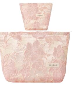 Trousse de Voyage Aucuu Brodée 2 Pièces Organisée pour Femmes Cosmétiques Portables