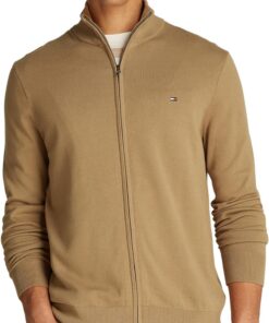 Tommy Hilfiger Pull zippé Homme - Confort élégant, Tendance 2023, Coton respirant 100%