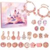 Hifot Calendrier de l'avent 2025 DIY Rose Charms Bracelet pour Fille et Ado avec 24 Surprises et Bijoux pour Femme Épous