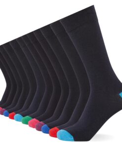 Chaussettes intelligentes FM London - respirantes, unies, motifs et noires, pour hommes, lot de 12, OEKO-TEX STANDARD 10